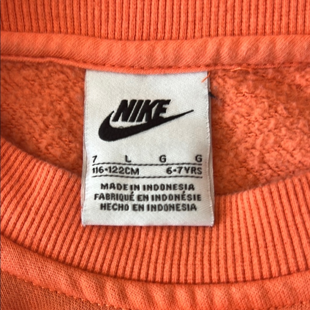 Nike Kids Orange Sweatshirt and Navy Joggers Set - Picture 3 of 5